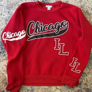 City Streets Red Chicago Crewneck Sweater